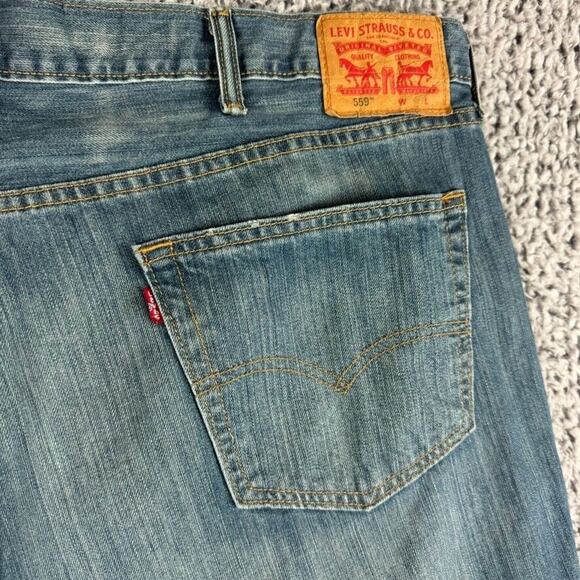 Levi's 559 Jeans Men's 48x29 Relaxed Fit Baggy Hip Hop Grunge Y2K Medium Wash - Picture 1 of 11
